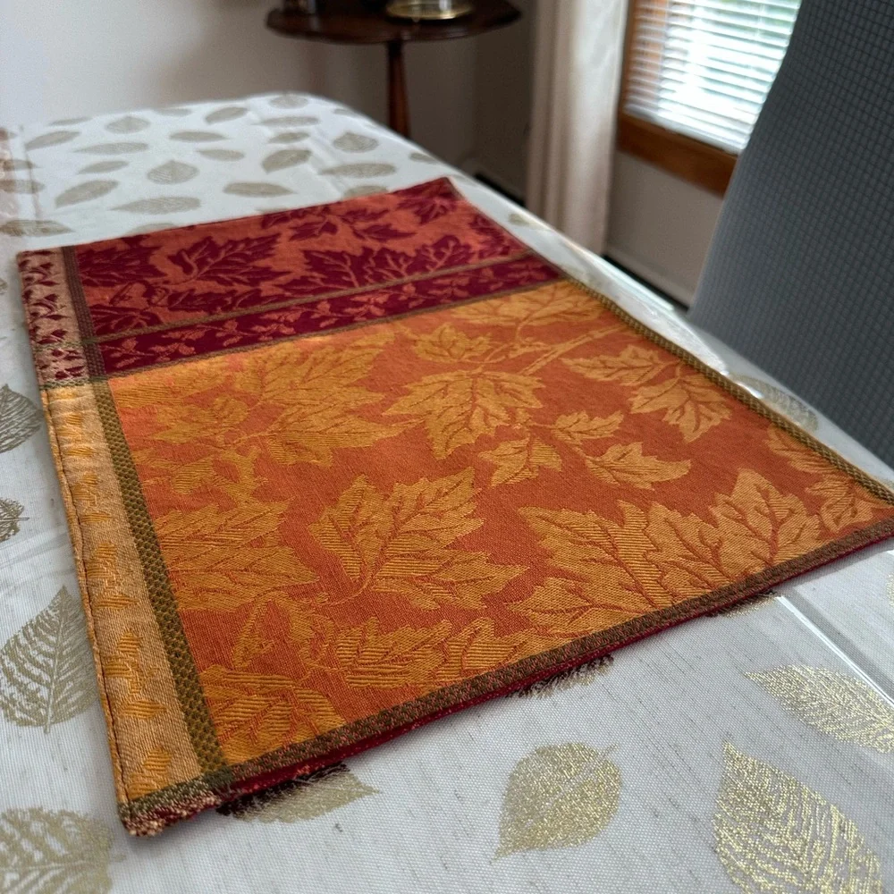 Vintage fall placemats set of two 13 x 18 inches cloth